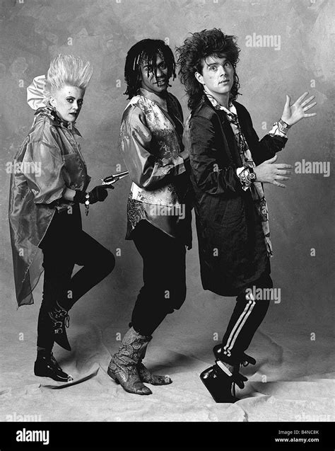 Thompson Twins pop band in the studio 1985 Stock Photo - Alamy
