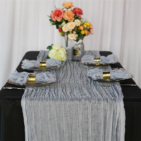Premium Cheesecloth Table Runner 16FT x 25" - Dusty Blue - CV Linens™