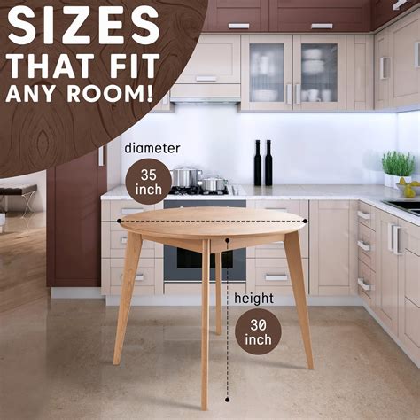 Buy DAIVA CASA Orion 35 inch Round Wooden Dining Table Birch Circle ...