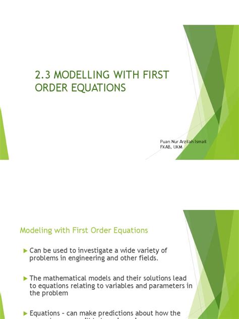 Image result for Modeling with First Order Equations