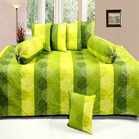 Elegance Green Floral Cotton Diwan Set : Amazon.in: Home & Kitchen