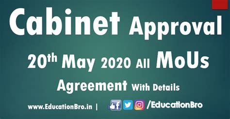 Cabinet Approval 20th May 2020 All MoU and Agreements with Details