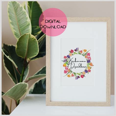 Polish Dziadek Printable Greeting Card. Kochanemu Dziadkowi DIGITAL ...