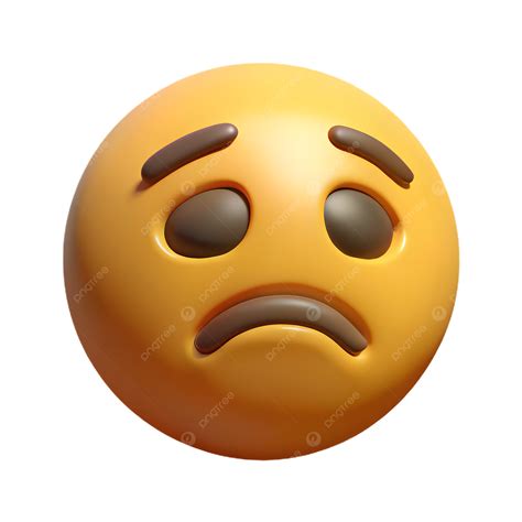 3d Emoji Tired Face On White Background, Emoji, Tired, Face PNG ...