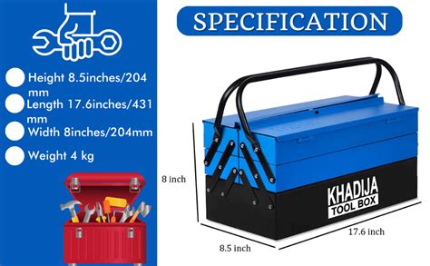 KHADIJA Metal Five Compartment Double Handle Big Storage Professional ...