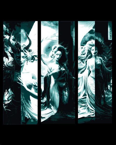 Polarity - Light and dark or Good and Evil - portrait of life - Set of ...