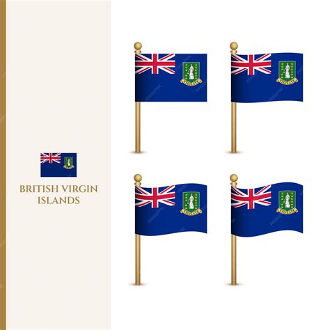 Premium Vector | Waving british virgin islands flags 3d vector ...