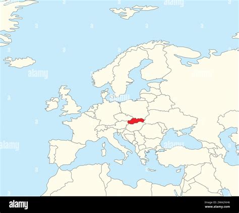 Location map of the SLOVAK REPUBLIC, EUROPE Stock Vector Image & Art - Alamy