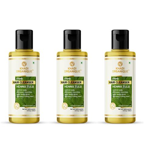Buy Khadi Organique Henna Tulsi Hair Cleanser (Shampoo) Pack Of 3 ...