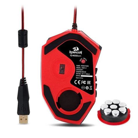 Buy REDRAGON Prediction M901 MMO Laser Wired Ergonomic Mouse (Black ...