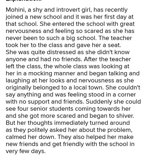 Write a short story in 100 – 120 words, with the help of the cues given ...