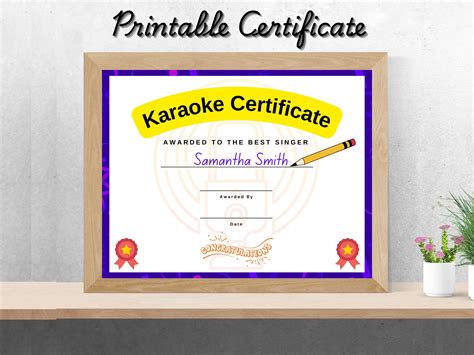Karaoke Winners Certificate | Printable Singing Award | Best Singing ...