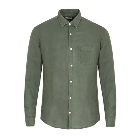 Buy Men Olive Solid Long Sleeve Casual Shirts Online at The Collective ...