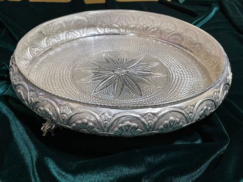 Pure Silver pooja thali,pure silver plate,Pure silver articles indian ...
