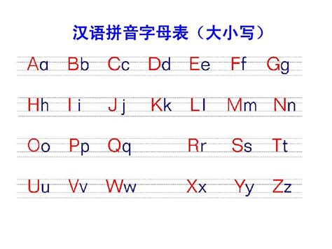 求 汉语拼音字母表的四线格格式 26个大小写 谢谢_百度知道