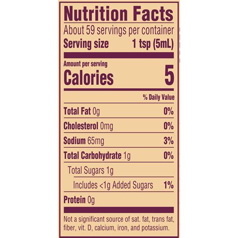 Lea & Perrins Worcestershire Sauce, The Original-Nutrition-Facts
