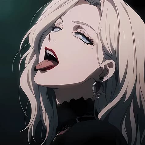 デスクトップ壁紙 : アニメの女の子, tongue out, 長い髪, モル, mole under eye, ビューアを見て, イヤリング ...