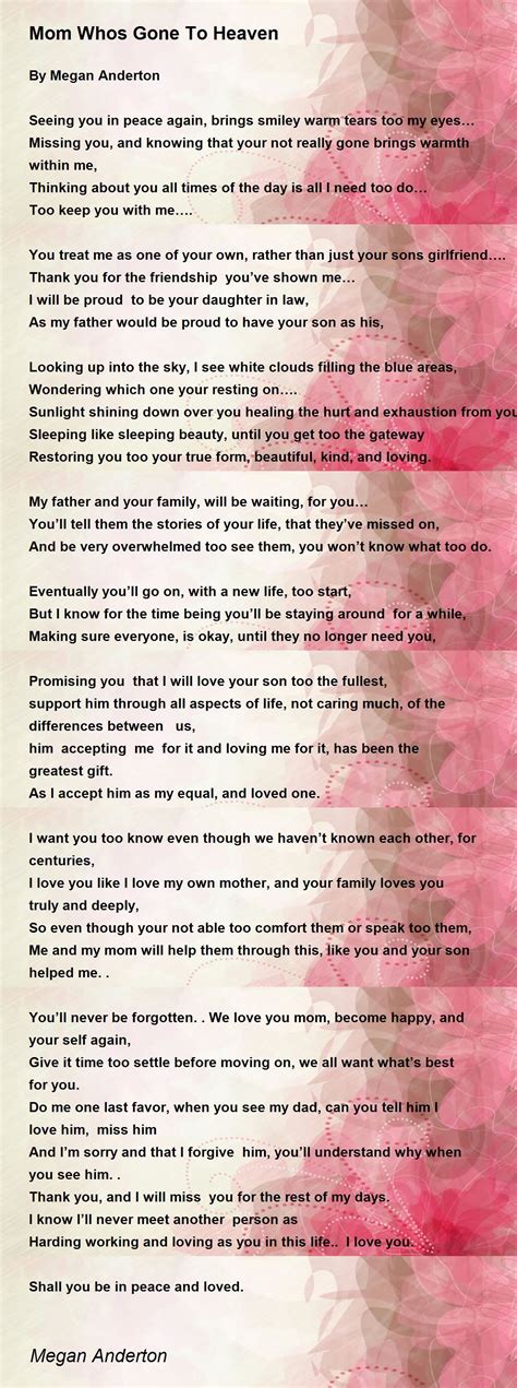 Missing Mom In Heaven Poems You Lost Your Mother You Lost Your