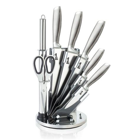 Stainless Steel 8PC Kitchen Knife Block Set - Kitchenware Crew