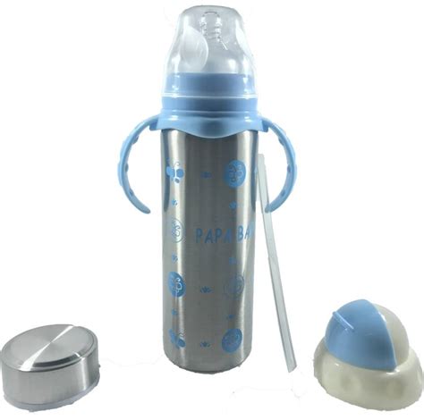 GJE Multifunctional Baby Steel Feeding Bottle With Attachments - 240 ml ...