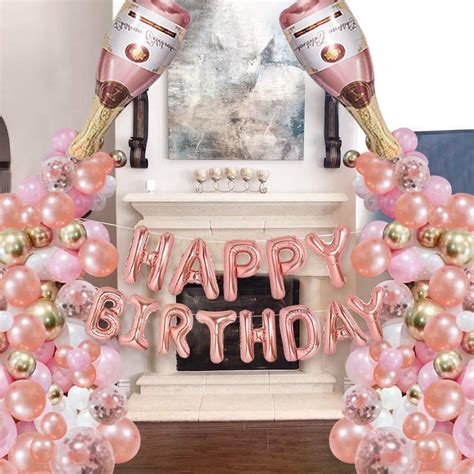 Buy Rose Gold Champagne Bottle Balloon Garland Arch Kit, Rose Gold ...