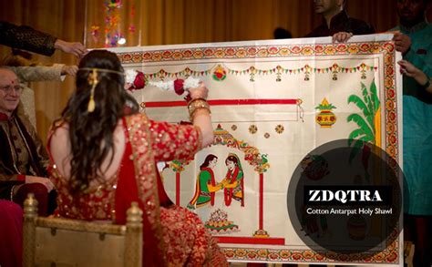 Buy ZDQTRA antarpat wedding cloth held in front of groom bride, mandap ...