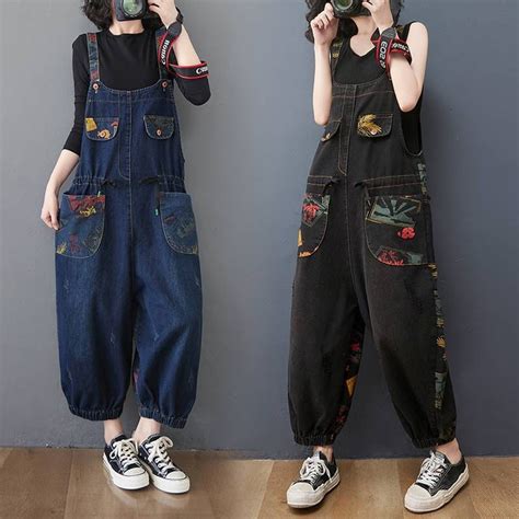 Retro Baggy Denim Overalls Plus Size Overalls Womens Baggy - Etsy