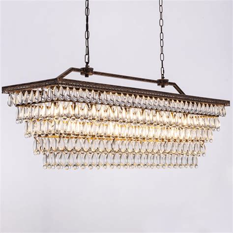 Wellmet Dining Room Crystal Chandelier, 48 Inch Antique Bronze ...