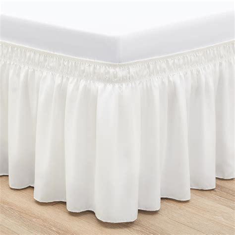 Amazon.com: RIMELA Queen Bed Skirt 14 Inch Drop Ivory, Wrap Around ...