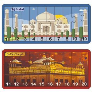 WISSEN 1-20 sequencing Numbers Monuments Jigsaw Strip Puzzle - 1-20 ...