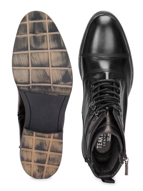 Teakwood Men Genuine Leather High Top Black Boots – Teakwood Leathers