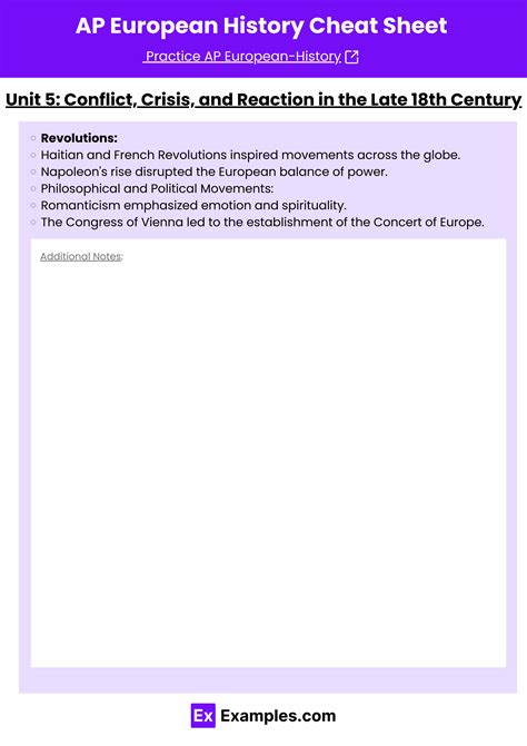 AP® European History Cheat Sheet (Free PDF) - Unit Wise | Examples