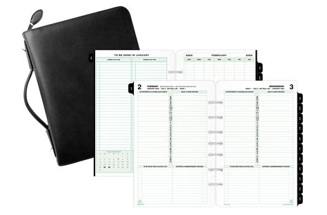 Day-Timer® 2024 One Page Per Day Armorhide Leather Planning Bundle ...