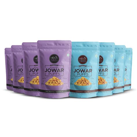 Assorted Jowar Puffs - Majestic Masala & Cheesy Salsa (Pack of 8, 1 Pa ...