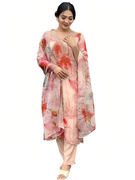 Buy SHIENZY Women's Casual Cotton Blend Floral Printed V Neck Straight ...