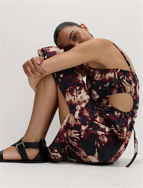 Buy Pure Cotton Printed Cut Out Maxi Beach Dress at Marks & Spencer