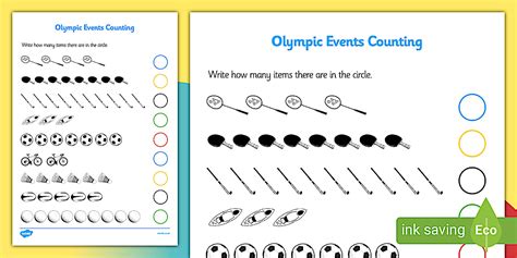 Olympics Sports Events Counting Worksheet / Worksheet