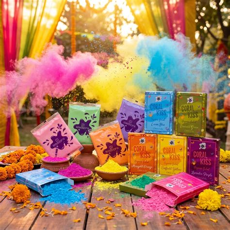 Buy Skin Friendly Holi Colors: Coral Kiss Set of 6 Pc | Satvikstore.in ...