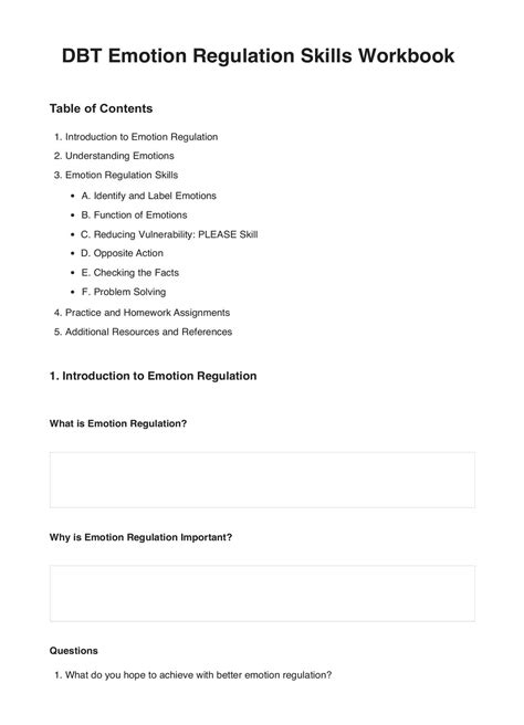 Emotion Regulation Checklist & Example | Free PDF Download