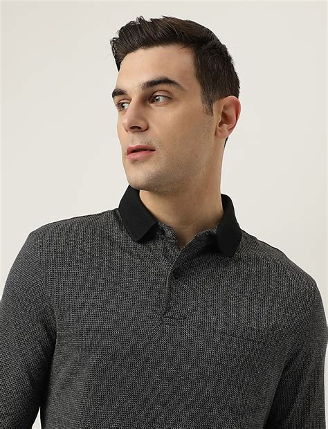 Buy Polo Neck Textured T-Shirt at Marks & Spencer