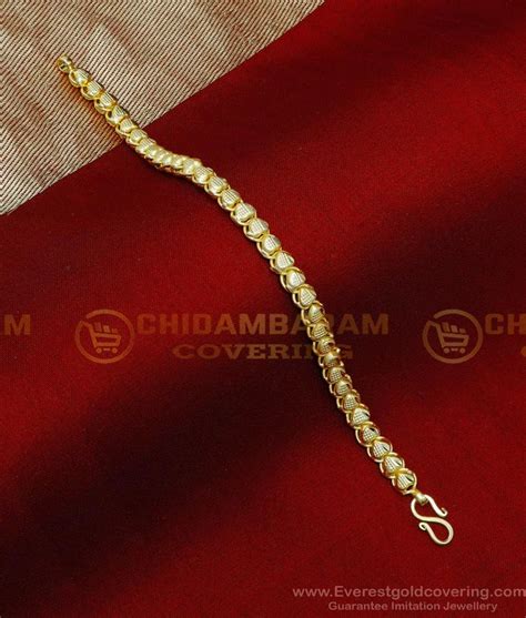 Buy Gold Design Heart Model Bracelet 2 Gram Gold Plated