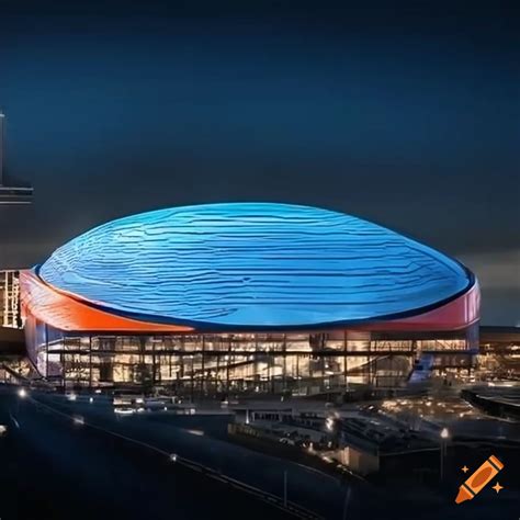 Modern design of OKC Thunder basketball arena on Craiyon
