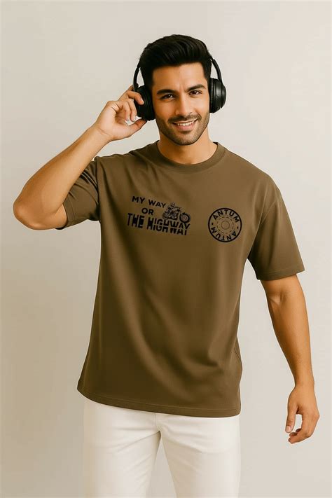 Dark beige Colour Oversize T-shirt – Antum Apparels