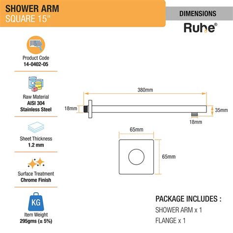 Shower Arms for Overhead & Rain Shower Online – Ruhe