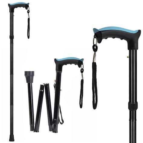 Mcp Thunderbolt 4 Folding Sections Aluminium Foldable Walking Stick Men ...