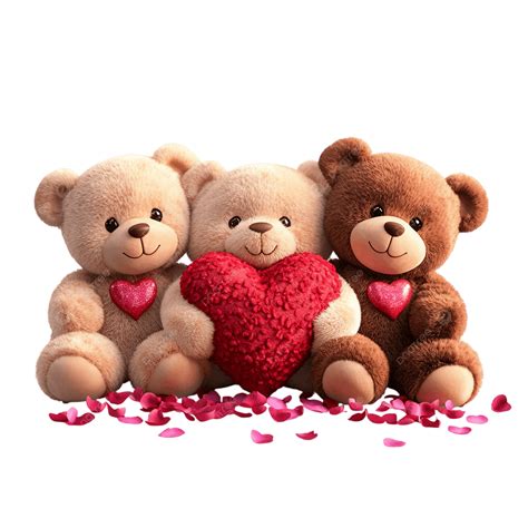Cute Teddy Bear Valentine S Arrangement With Heart Petals And Roses ...