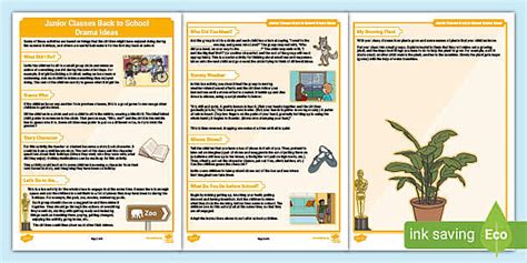 Junior Classes Back to School Drama Ideas (teacher made)