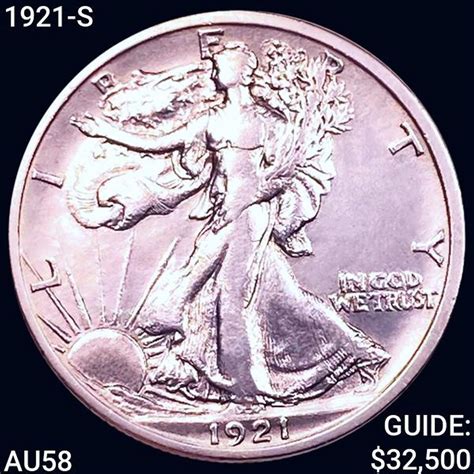 1921-S Walking Liberty Half Dollar CHOICE AU
