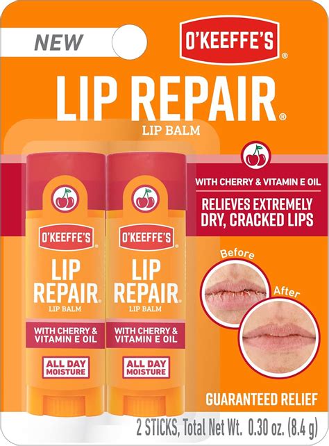 Amazon.com: O'Keeffe's Lip Repair Lip Balm with Cherry & Vitamin E Oil ...