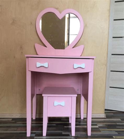 Buy Kiddies Kingdom Girl Dressing table with a mirror and a chair set ...